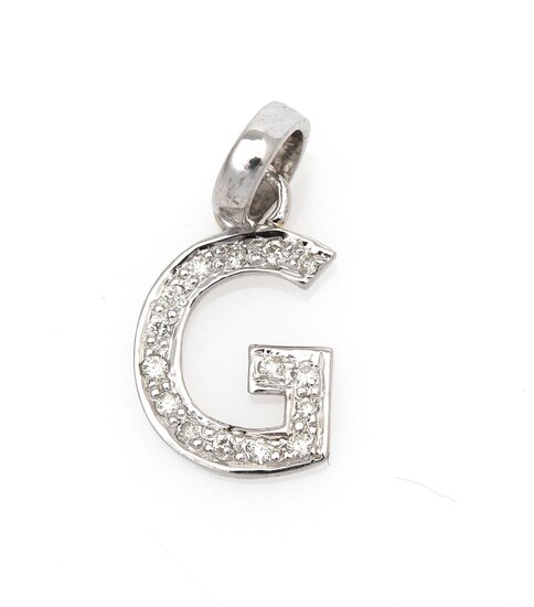 SOLD. A diamond pendant in the shape of a letter "G" set with numerous brilliant-cut diamonds, mounted in 14k white gold. – Bruun Rasmussen Auctioneers of Fine Art