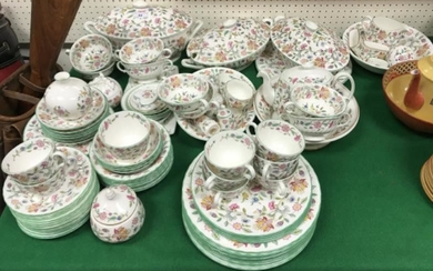 A large collection of Minton "Haddon Hall" floral decorated...