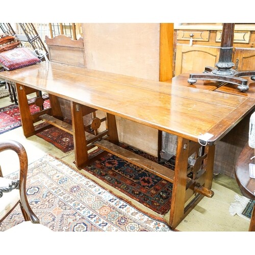 A mid 20th century Arts and Crafts style rectangular pine an...