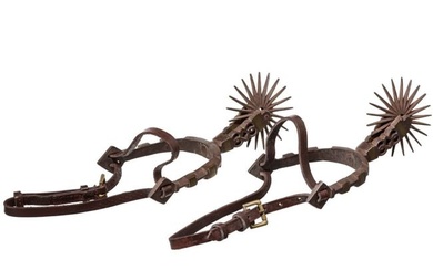 A pair of French or Spanish wheel spurs, 18th century