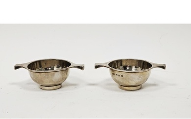 A pair of George V Scottish silver miniature quaichs, of pla...