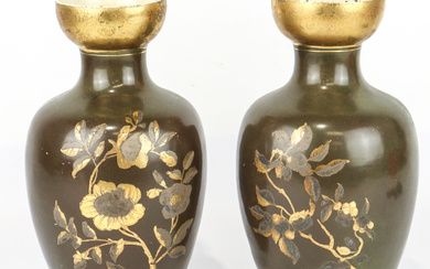 A rare pair of Thomas Forester (England) Phoenix Works vases...
