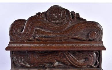 AN EARLY 20TH CENTURY ANGLO INDIAN KASHMIRI CARVED HARDWOOD ...