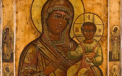 AN ICON SHOWING THE SMOLENSKAYA MOTHER OF GOD Russian, 17th...