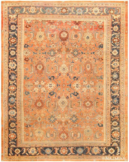 ANTIQUE PERSIAN ROOM-SIZE SULTANABAD CARPET. 13 ft 8 in x 10 ft 6 in (4.17 m x 3.2 m).