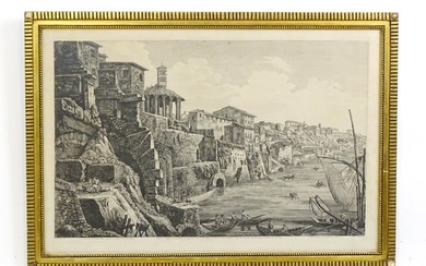 After Luigi Rossini (1790-1857), Etching, Veduta dell'Antiche sostruzioni fatte da Tarquinio, dette