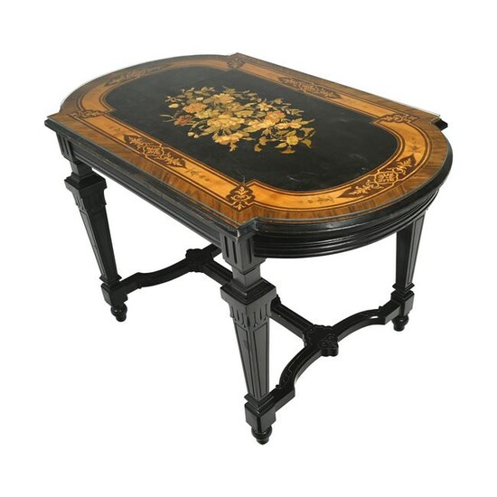 American Aesthetic Movement Inlaid Library Table.