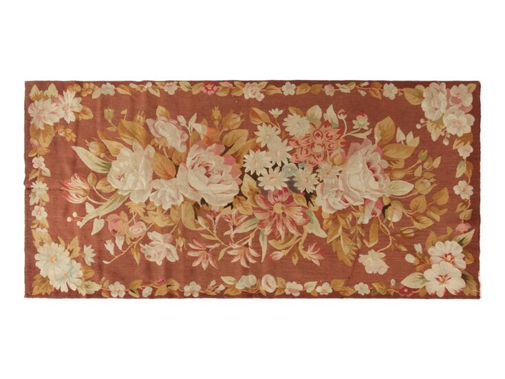 An Aubusson Style Floral Tapestry Panel