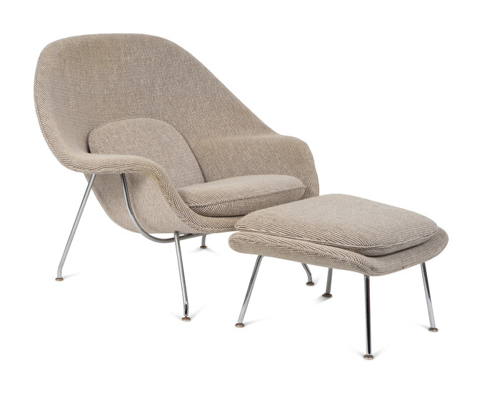An Eero Saarinen Womb Chair and Ottoman