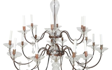 An Italian Baroque style metal chandelier