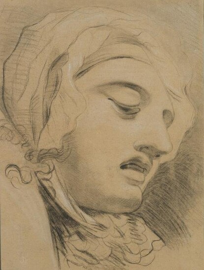 Anonymous (18th) after GREUZE (*1725), Head Study of a