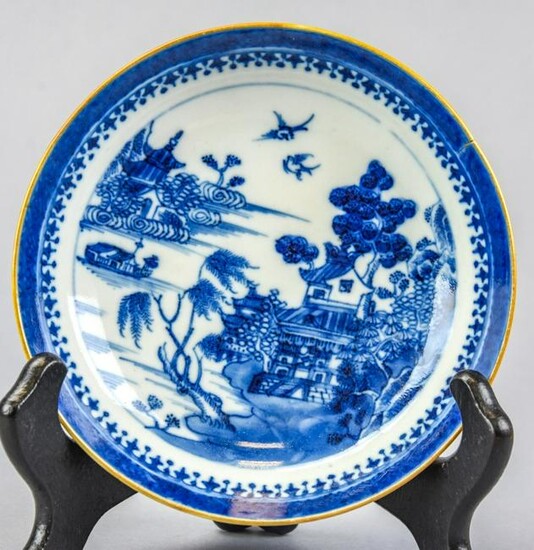 Antique Chinese Blue & White Porcelain Dish
