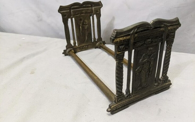Antique Metal Classical Style Expandable Bookends Rack