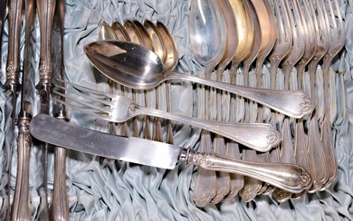 Art Nouveau cutlery, German, around 1900, 800 silver,...