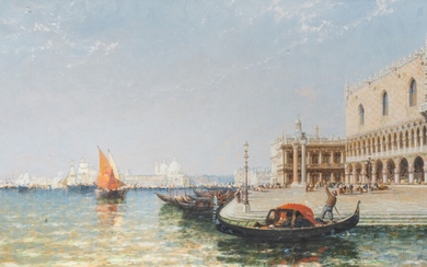 Arthur Joseph Meadows (1843-1907), view of Venice, 1903, oil on canvas, 61 x 106 cm...