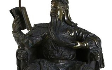 Asia / Asiatica - Bronze sculpture by General Guan Yu (160 - 219), 20 century - H. 48 cm