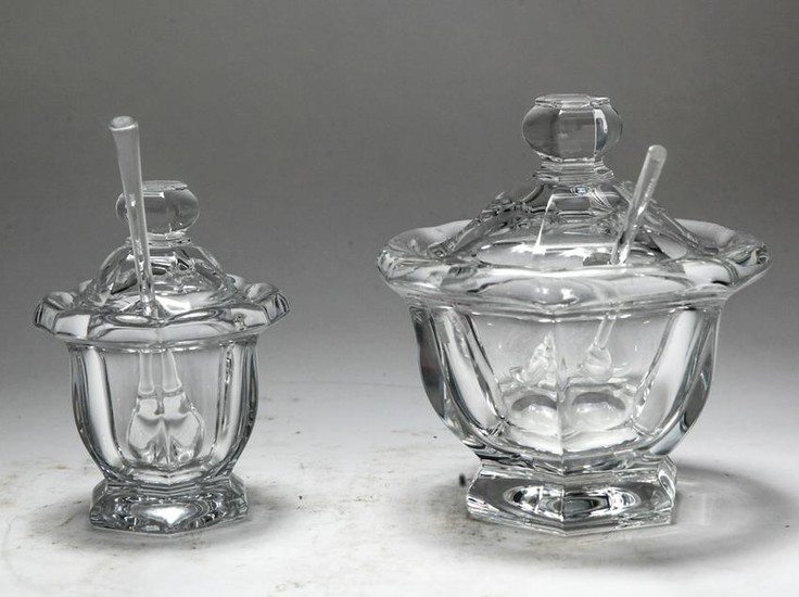 Baccarat Crystal Mustard or Condiment Pots, 2