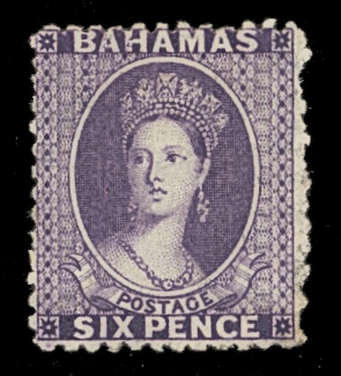 Bahamas 1863-77 Watermark Crown CC Perforated 12½ 6d. violet (aniline) and 6d. deep violet with...