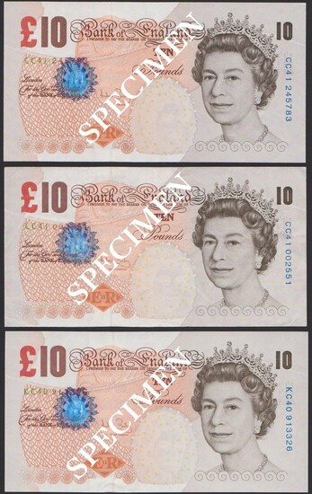 Bank of England, Andrew Bailey (2004-2011), £10 (3), ND (2004), serial number prefix CC41, also...