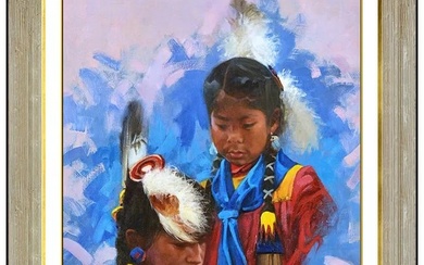 Bonnie Conrad Original Oil Painting On Canvas Native American Portrait Signed