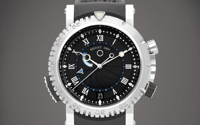 Breguet Marine Royale, Reference 5847 | A white gold wristwatch with alarm and power reserve, Circa 2010 | 寶璣 | MARINE ROYALE 型號5847 | 白金腕錶，備鬧鈴裝置及動力儲備顯示，約2010年製