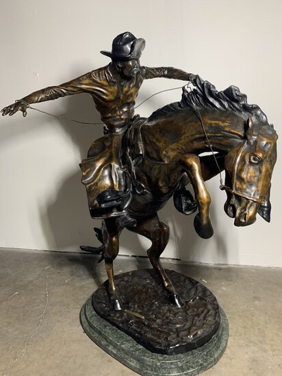 Bronze Bronco Buster Sculpture by Frederic Remington