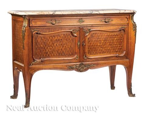 Bronze-Mounted Mahogany and Parquetry Commodes