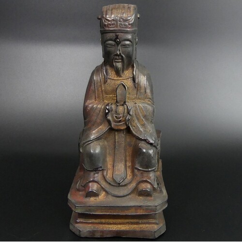 Bronze figure of a Chinese elder. 23 cm high. UK Postage £16...
