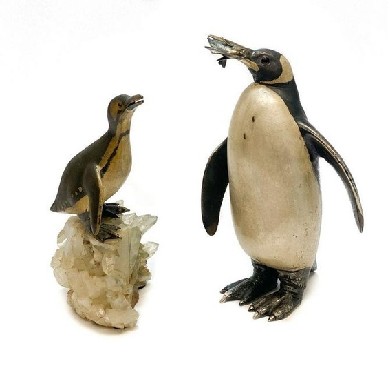 Buccellati Silver Penguin Figural Group by Minotto