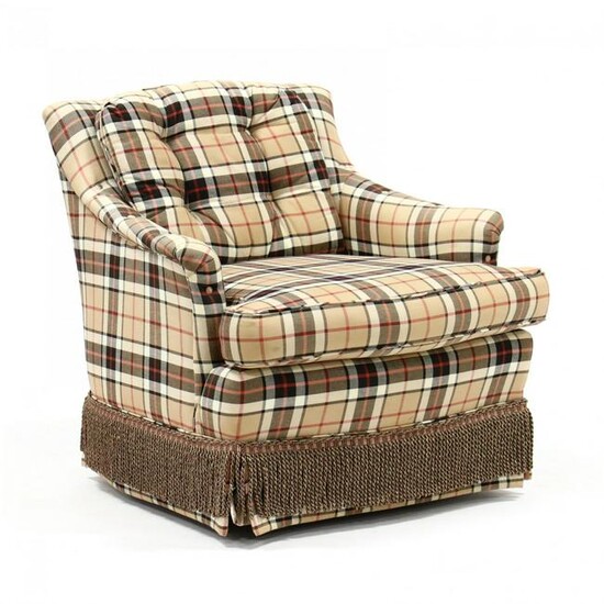 Burberry Style Upholstered Club Chair