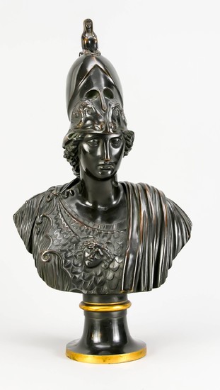 Bust of Athena, France, 19th century, finely crafted,...
