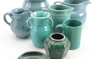 Bybee, Pat Huck and Other Pottery Vases, Pitcher, Mug and Bowl