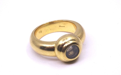 CHOPARD : Bague "Happy Diamonds" en or jaune (750 millièmes) centrée d'une sertissure ronde avec...