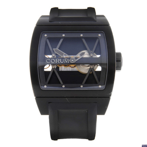 CORUM - a limited edition gentleman's PVD-treated titanium Ti-Bridge wrist watch.