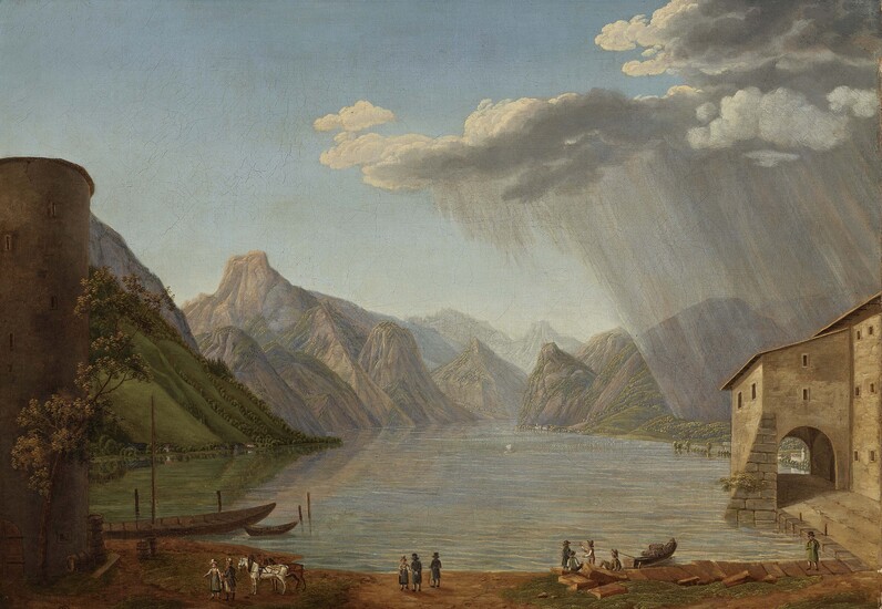 Carl Conjola1773 Mannheim - 1831 Munich Mountain Lake L. u. signé et (1)826 daté. Huile...