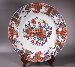 Chinese 18 C Famille Verte 15" Porcelain Charger
