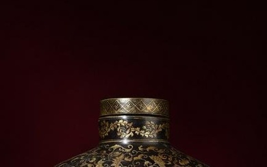 Chinese Gilt Gold Lacquerware Wine Pot