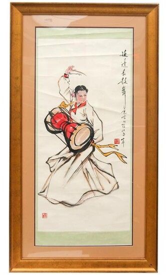 Chinese Watercolor - Korean Dancer - Painting