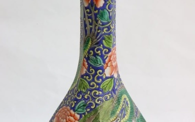 Chinese famille rose porcelain bottle vase