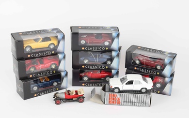 Classico Collezione eight different model cars and two other cars. (10)