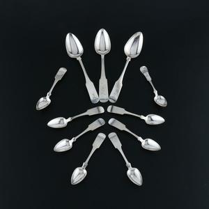 Coin Silver Serving Spoons and Teaspoons