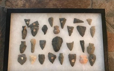 Collection of Native American Indian Arrowheads, Points
