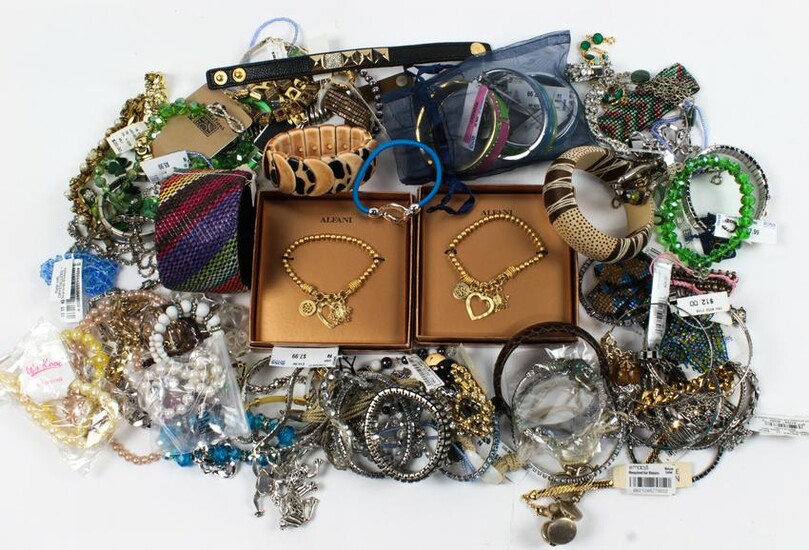 Collection of plastic, wood and metal costume jewelry