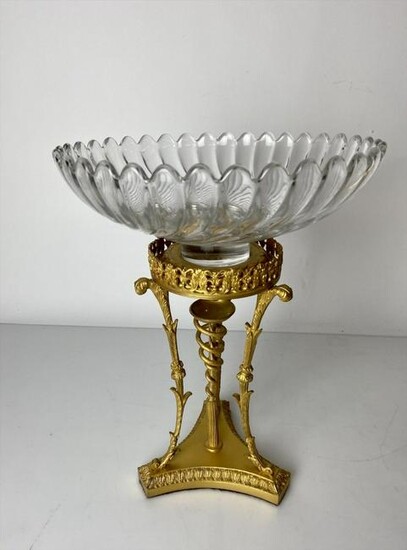 DORE BRONZE AND BACCARAT CRYSTAL CENTERPIECE