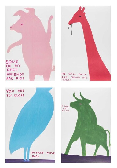 David Shrigley (British 1968-) Four Posters (Animal Series)
