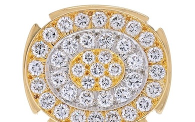 David Webb Bold Large Yellow Gold Diamond Chunky Cluster Ring
