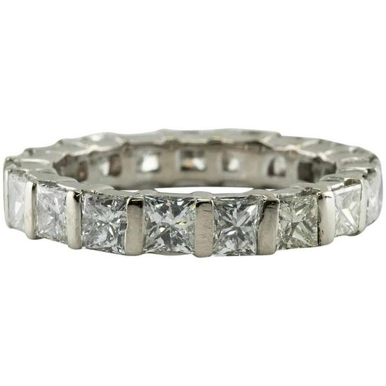 Diamond Ring 14K White Gold Eternity Band 4.18 TDW Size