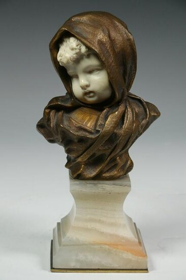EARLY 20TH C. FRENCH BRONZE BUST PORTRAIT