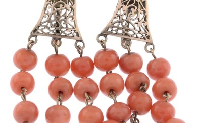Early 20th century coral earrings, AF