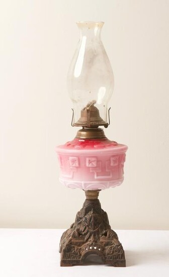 Edwardian Pink Based Kero Lamp